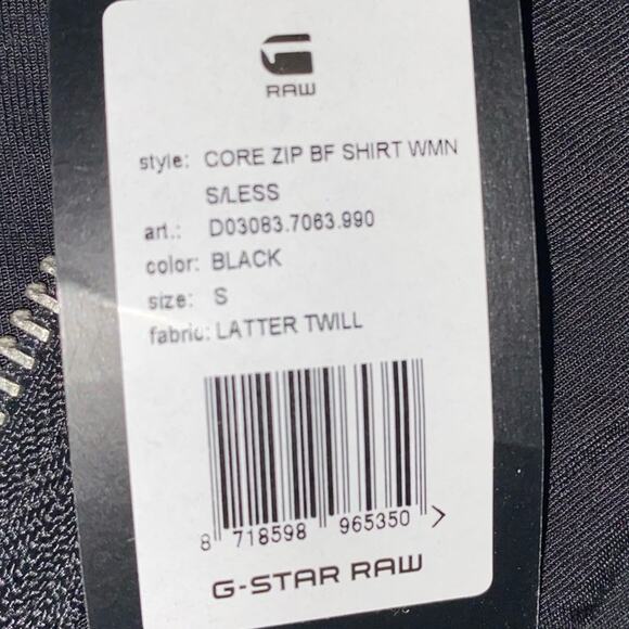 New! G-Star Raw $130 Womens Boyfriend Zip Black Tank Small NWT - Picture 4 of 14